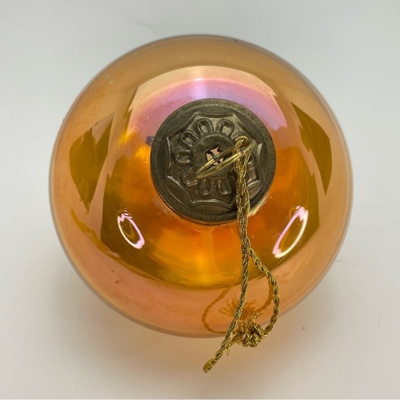 VINTAGE Kugel Style Marigold Teardrop Glass Christmas Tree Ornament - Picture 3 of 11